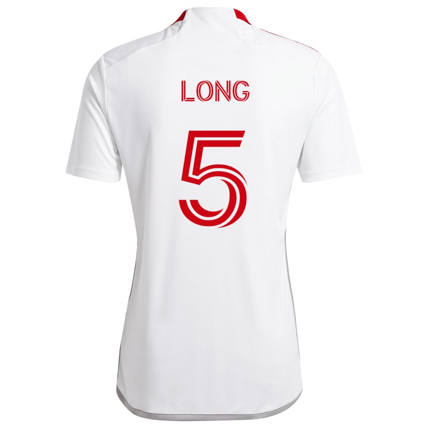 Niño Camiseta Kevin Long #5 Blanco Rojo 2ª Equipación 2024/25 La Camisa México