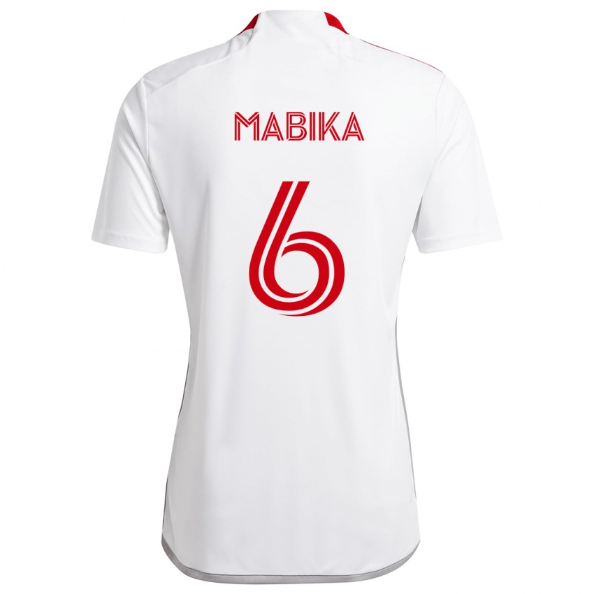 Niño Camiseta Aimé Mabika #6 Blanco Rojo 2ª Equipación 2024/25 La Camisa México