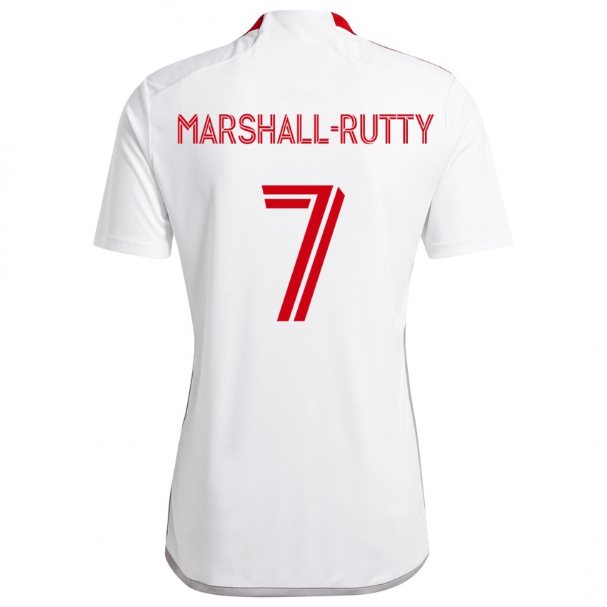 Niño Camiseta Jahkeele Marshall-Rutty #7 Blanco Rojo 2ª Equipación 2024/25 La Camisa México