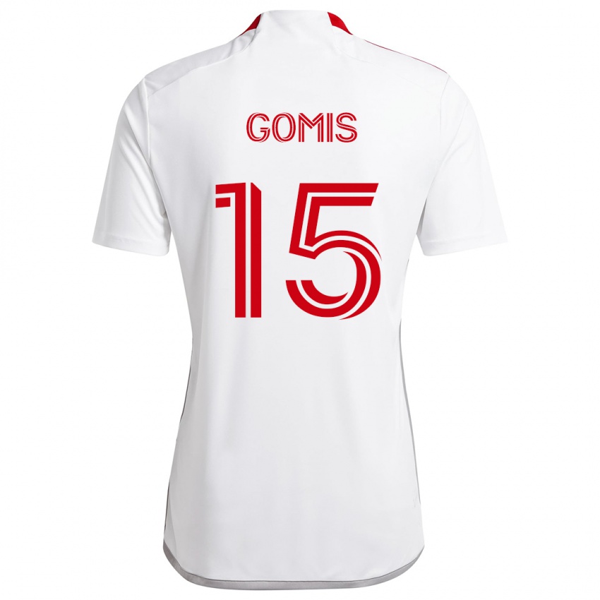 Niño Camiseta Nicksoen Gomis #15 Blanco Rojo 2ª Equipación 2024/25 La Camisa México