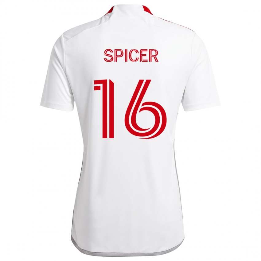 Niño Camiseta Tyrese Spicer #16 Blanco Rojo 2ª Equipación 2024/25 La Camisa México