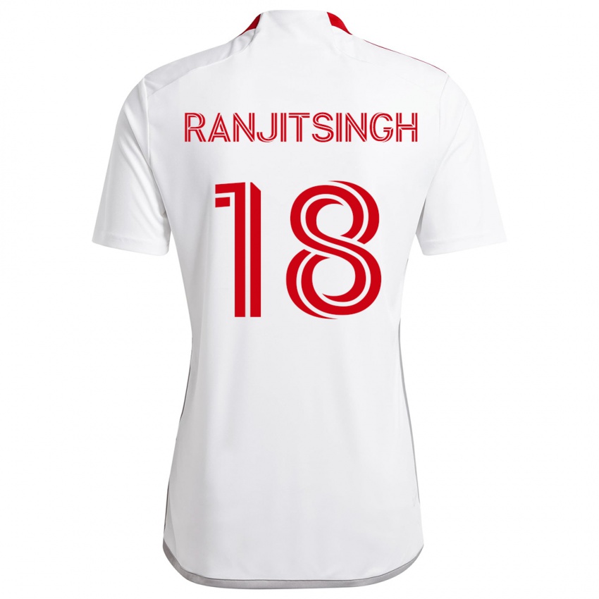 Niño Camiseta Greg Ranjitsingh #18 Blanco Rojo 2ª Equipación 2024/25 La Camisa México