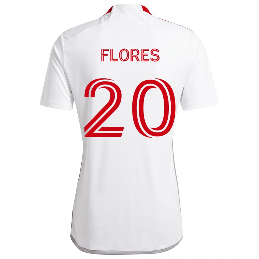 Niño Camiseta Deybi Flores #20 Blanco Rojo 2ª Equipación 2024/25 La Camisa México