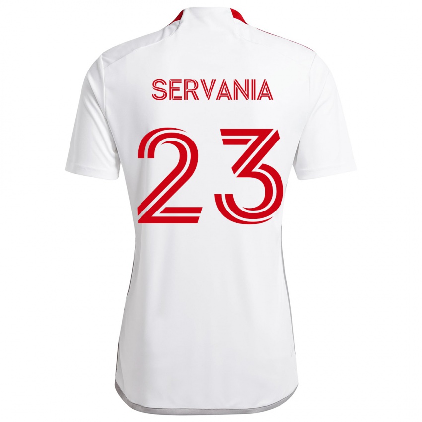 Niño Camiseta Brandon Servania #23 Blanco Rojo 2ª Equipación 2024/25 La Camisa México