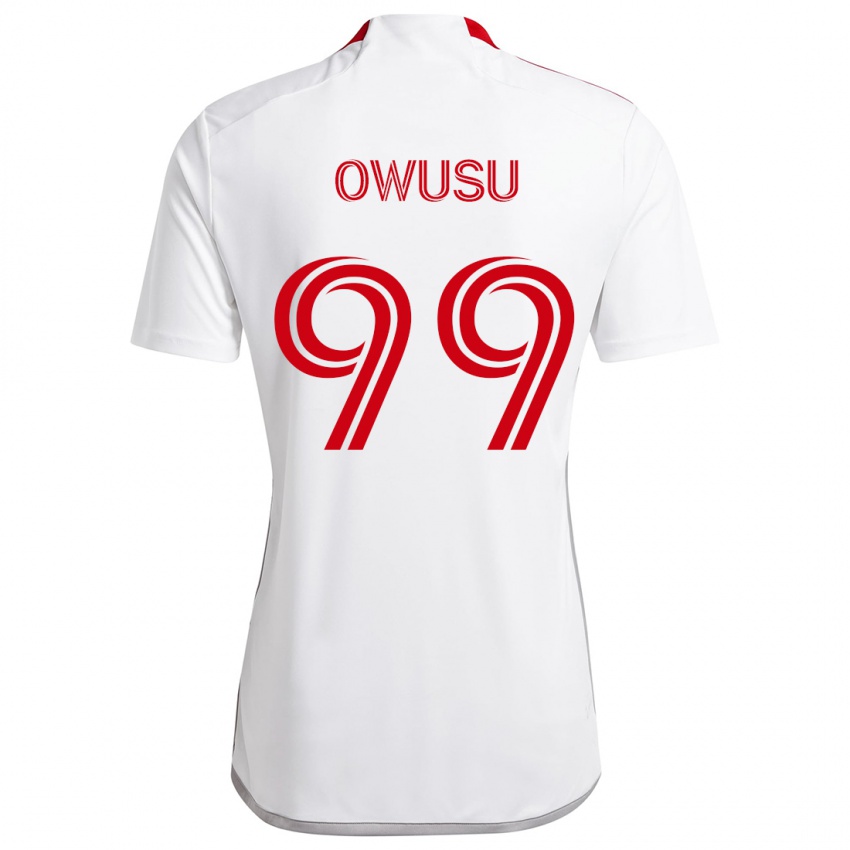 Niño Camiseta Prince Osei Owusu #99 Blanco Rojo 2ª Equipación 2024/25 La Camisa México