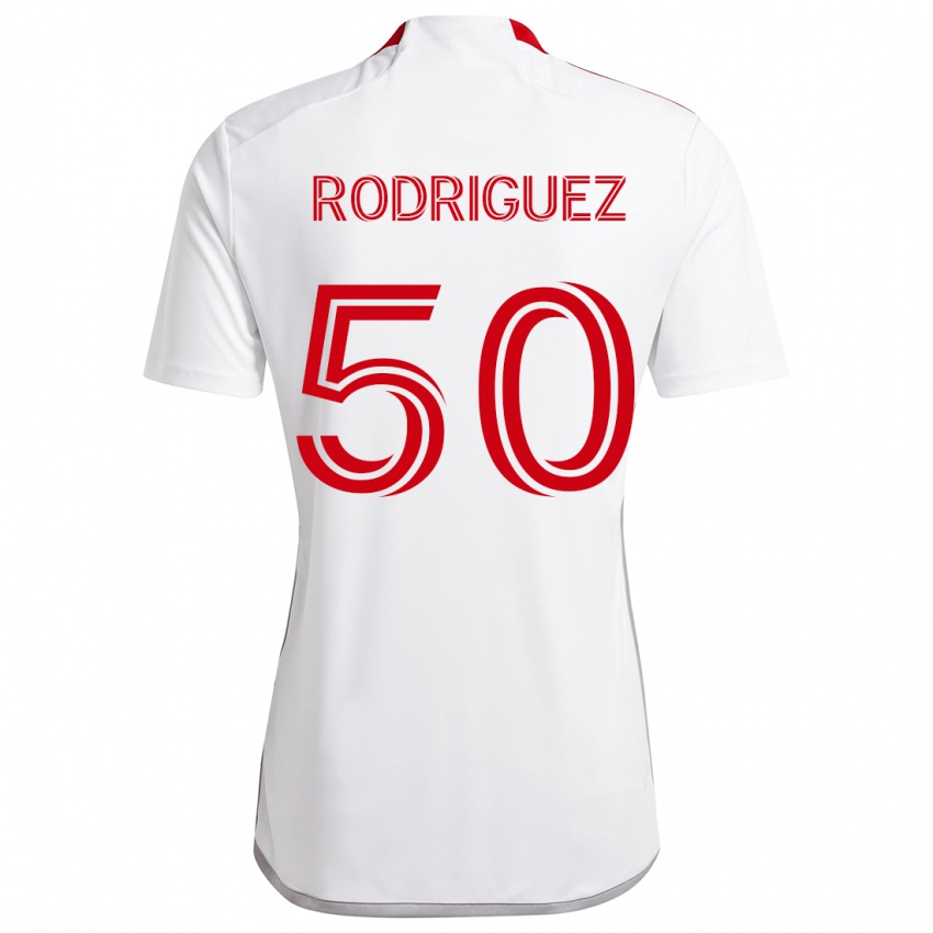 Niño Camiseta Abraham Rodriguez #50 Blanco Rojo 2ª Equipación 2024/25 La Camisa México