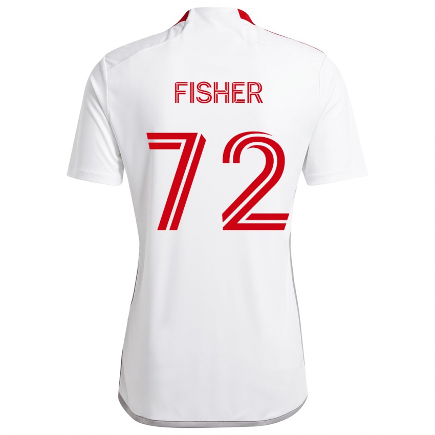 Niño Camiseta Mark Fisher #72 Blanco Rojo 2ª Equipación 2024/25 La Camisa México