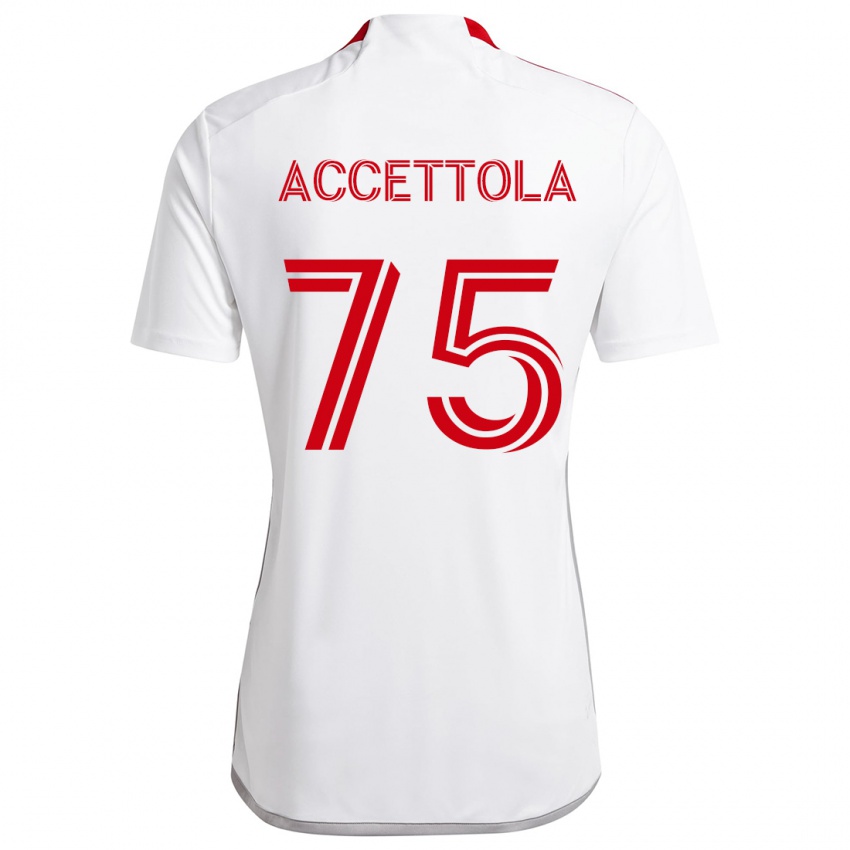 Niño Camiseta Luca Accettola #75 Blanco Rojo 2ª Equipación 2024/25 La Camisa México