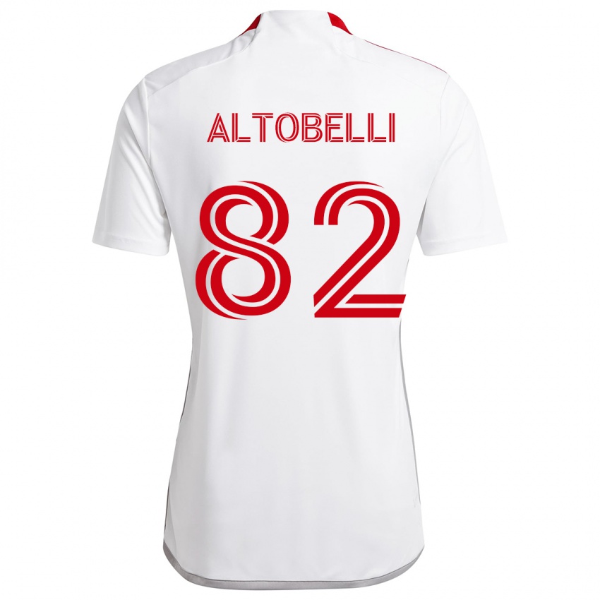 Niño Camiseta Julian Altobelli #82 Blanco Rojo 2ª Equipación 2024/25 La Camisa México