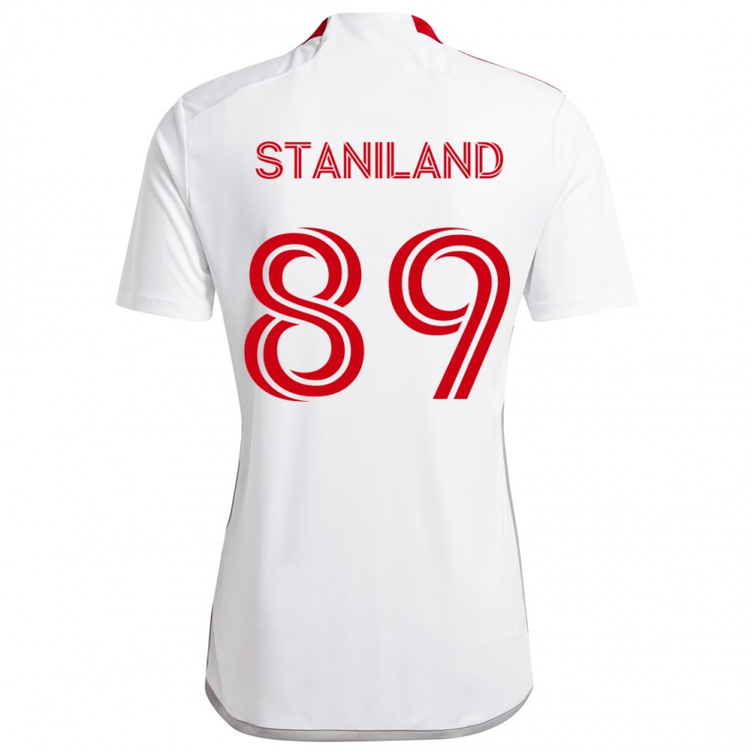 Niño Camiseta Charlie Staniland #89 Blanco Rojo 2ª Equipación 2024/25 La Camisa México