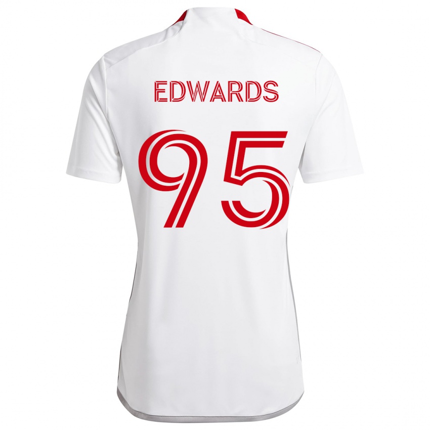 Niño Camiseta Nathaniel Edwards #95 Blanco Rojo 2ª Equipación 2024/25 La Camisa México