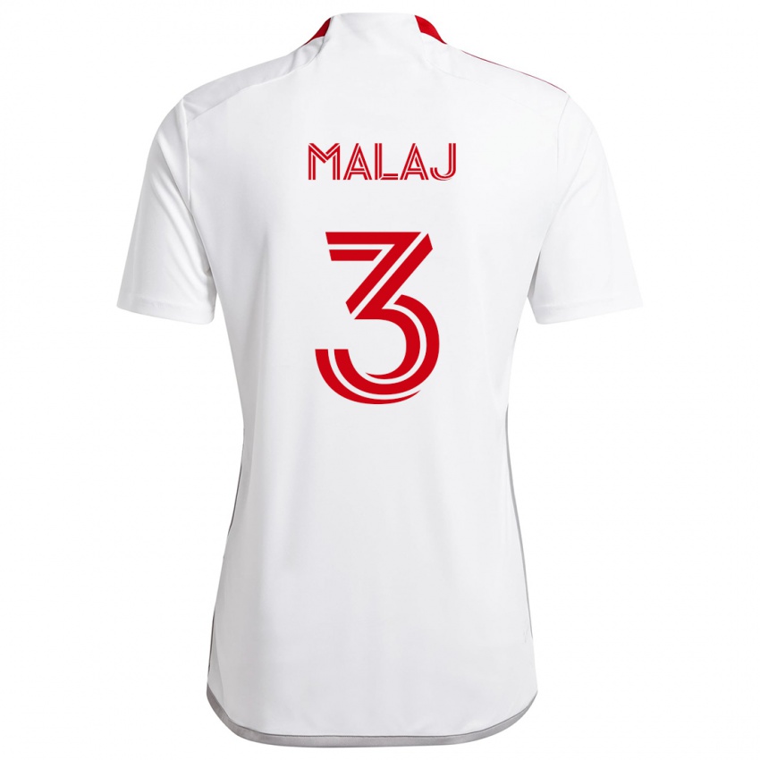 Niño Camiseta Albert Malaj #3 Blanco Rojo 2ª Equipación 2024/25 La Camisa México