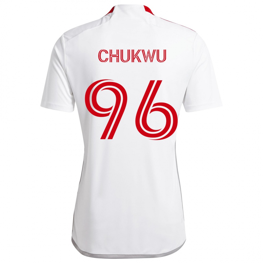 Niño Camiseta Richard Chukwu #96 Blanco Rojo 2ª Equipación 2024/25 La Camisa México