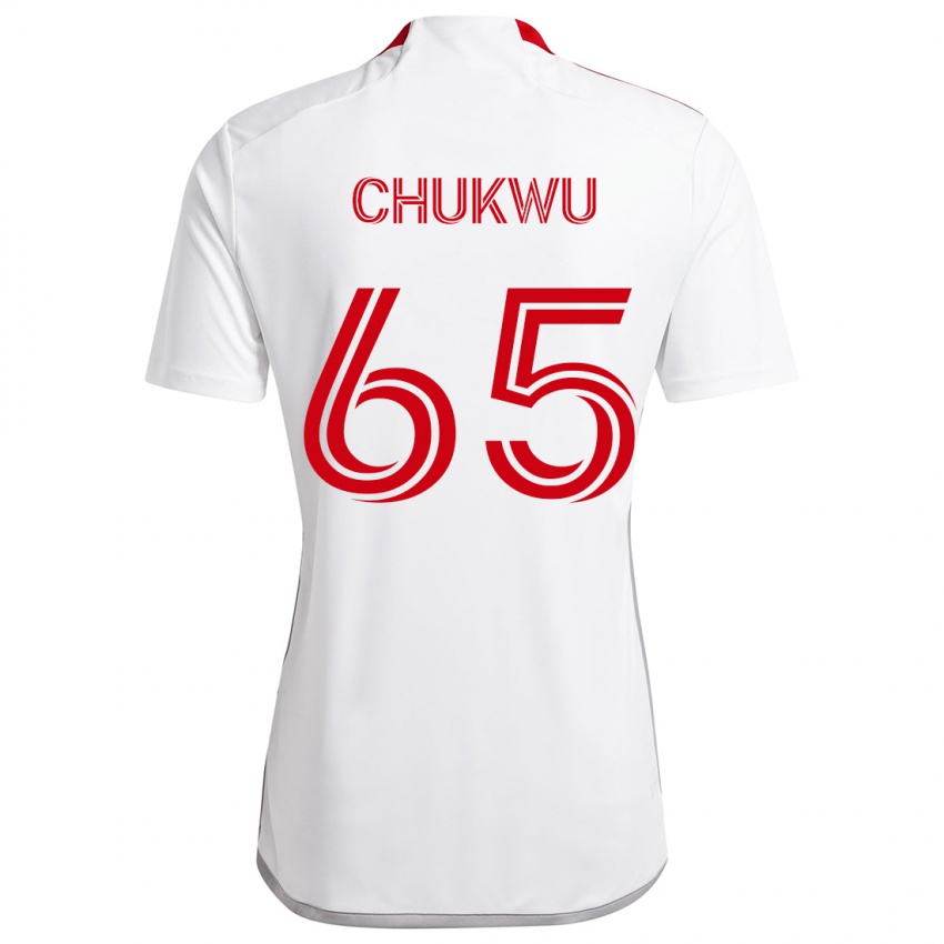 Niño Camiseta Joses Chukwu #65 Blanco Rojo 2ª Equipación 2024/25 La Camisa México