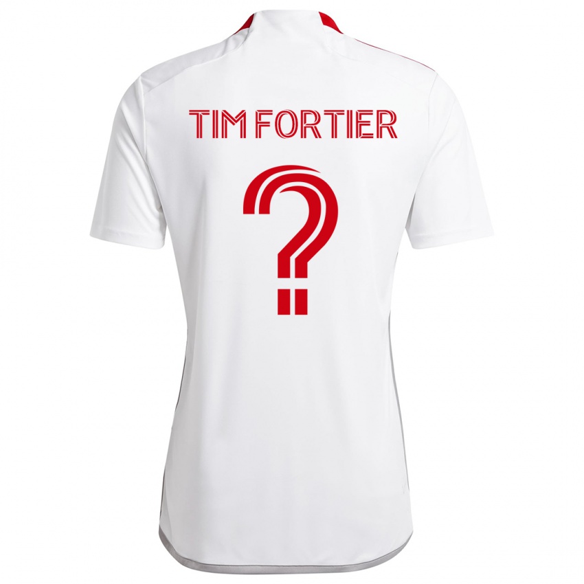 Niño Camiseta Tim Fortier #0 Blanco Rojo 2ª Equipación 2024/25 La Camisa México