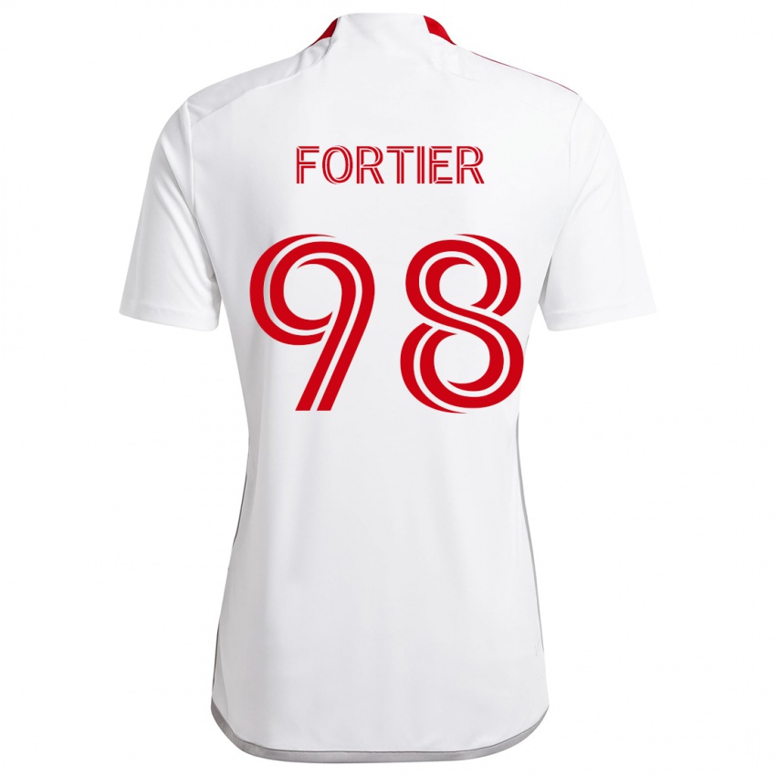 Niño Camiseta Kristjan Fortier #98 Blanco Rojo 2ª Equipación 2024/25 La Camisa México