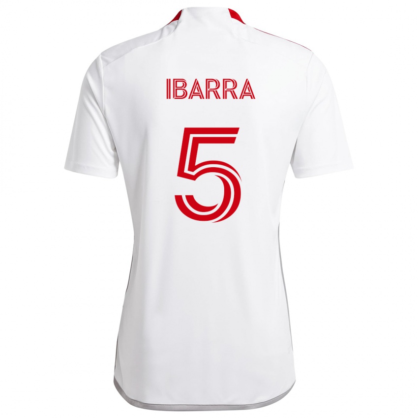 Niño Camiseta Franco Ibarra #5 Blanco Rojo 2ª Equipación 2024/25 La Camisa México