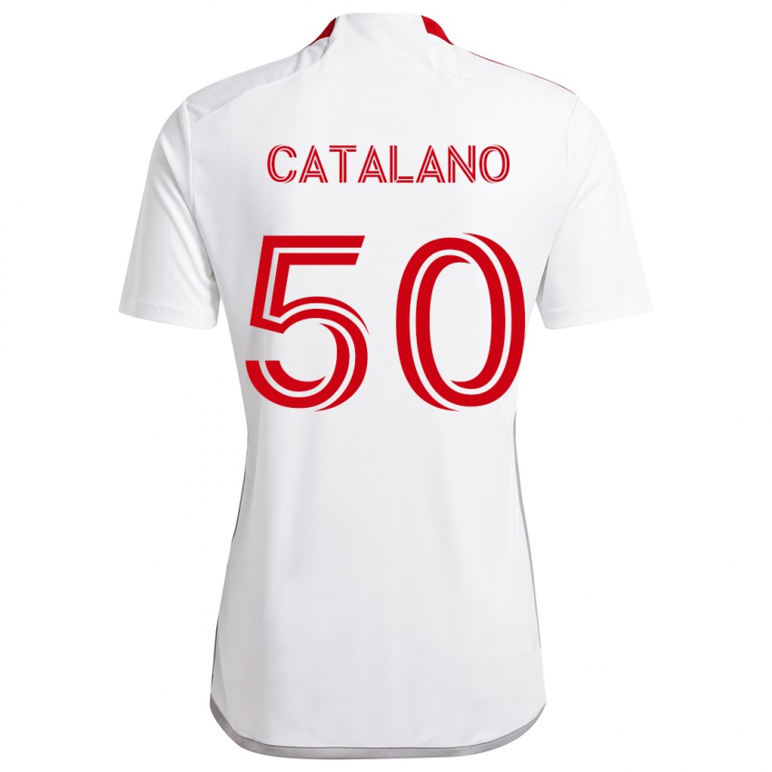 Niño Camiseta Gianluca Catalano #50 Blanco Rojo 2ª Equipación 2024/25 La Camisa México