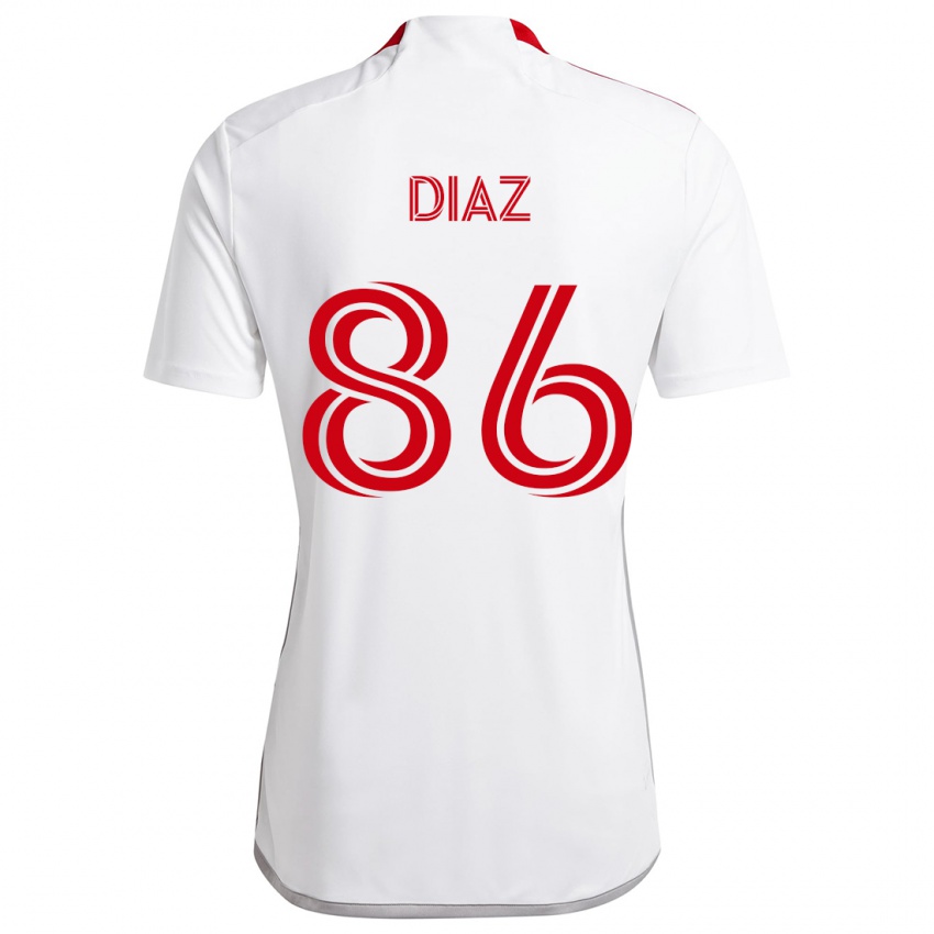 Niño Camiseta Alec Díaz #86 Blanco Rojo 2ª Equipación 2024/25 La Camisa México