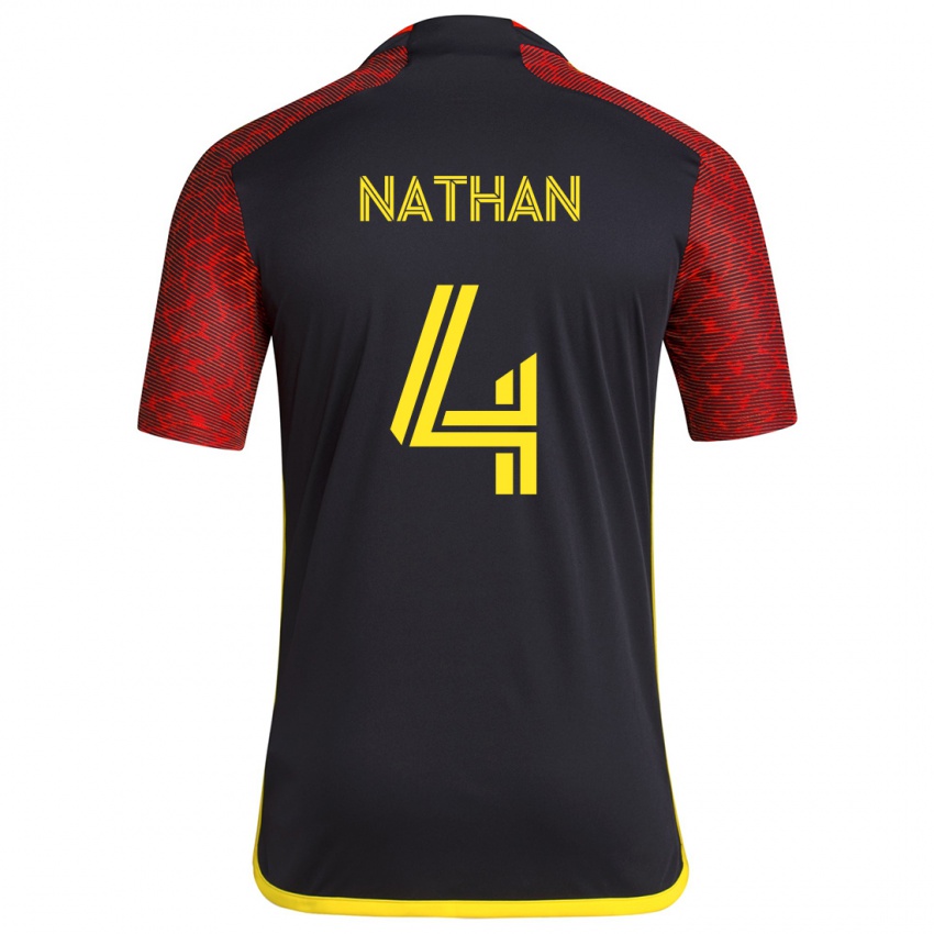 Niño Camiseta Nathan #4 Negro Rojo 2ª Equipación 2024/25 La Camisa México