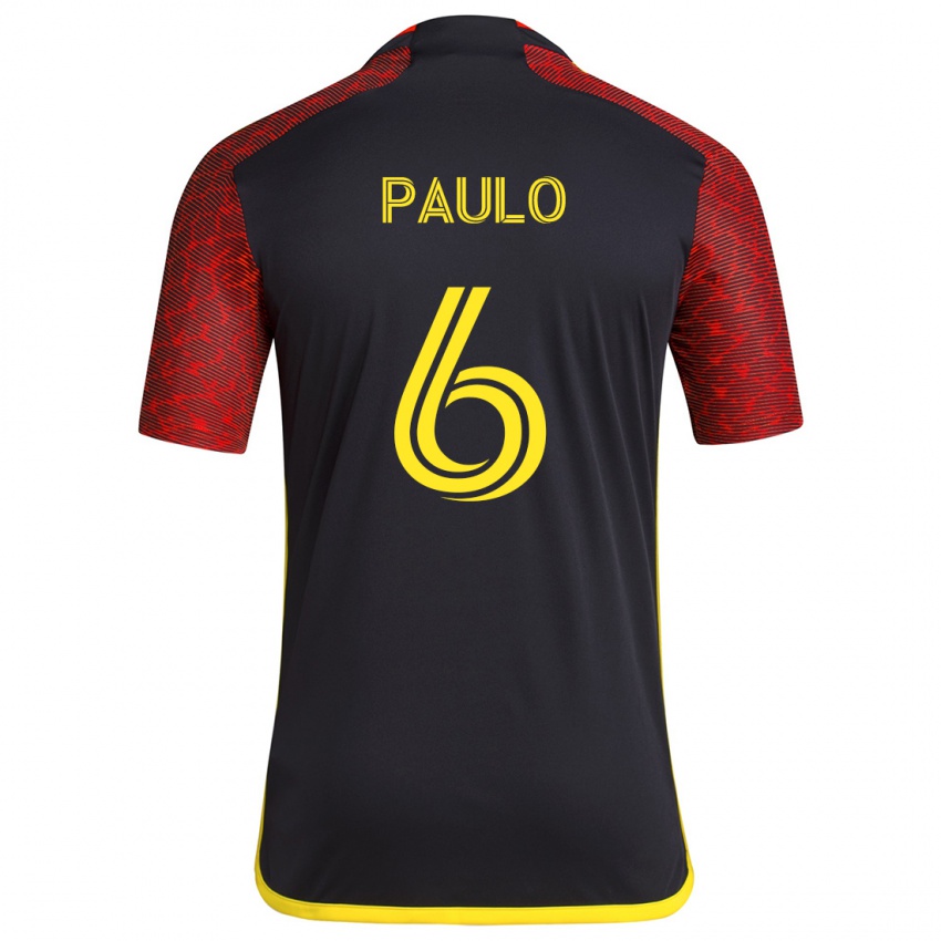 Niño Camiseta João Paulo #6 Negro Rojo 2ª Equipación 2024/25 La Camisa México