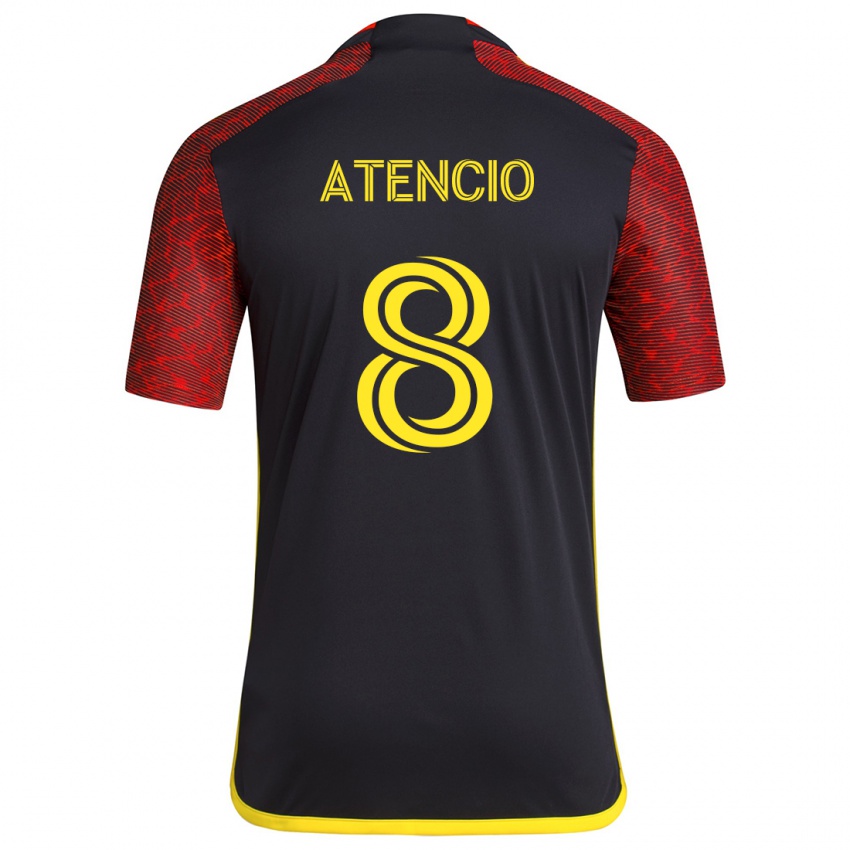 Niño Camiseta Josh Atencio #8 Negro Rojo 2ª Equipación 2024/25 La Camisa México