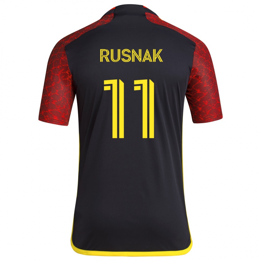 Niño Camiseta Albert Rusnák #11 Negro Rojo 2ª Equipación 2024/25 La Camisa México