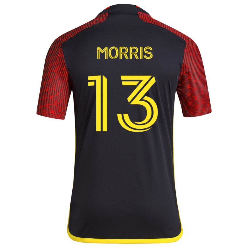 Niño Camiseta Jordan Morris #13 Negro Rojo 2ª Equipación 2024/25 La Camisa México