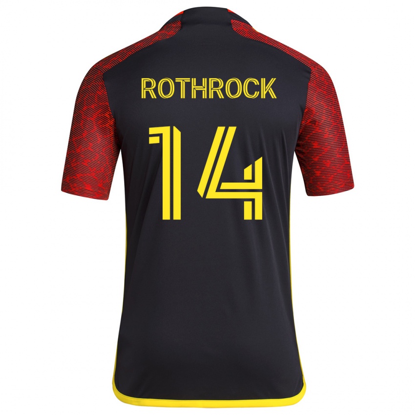 Niño Camiseta Paul Rothrock #14 Negro Rojo 2ª Equipación 2024/25 La Camisa México