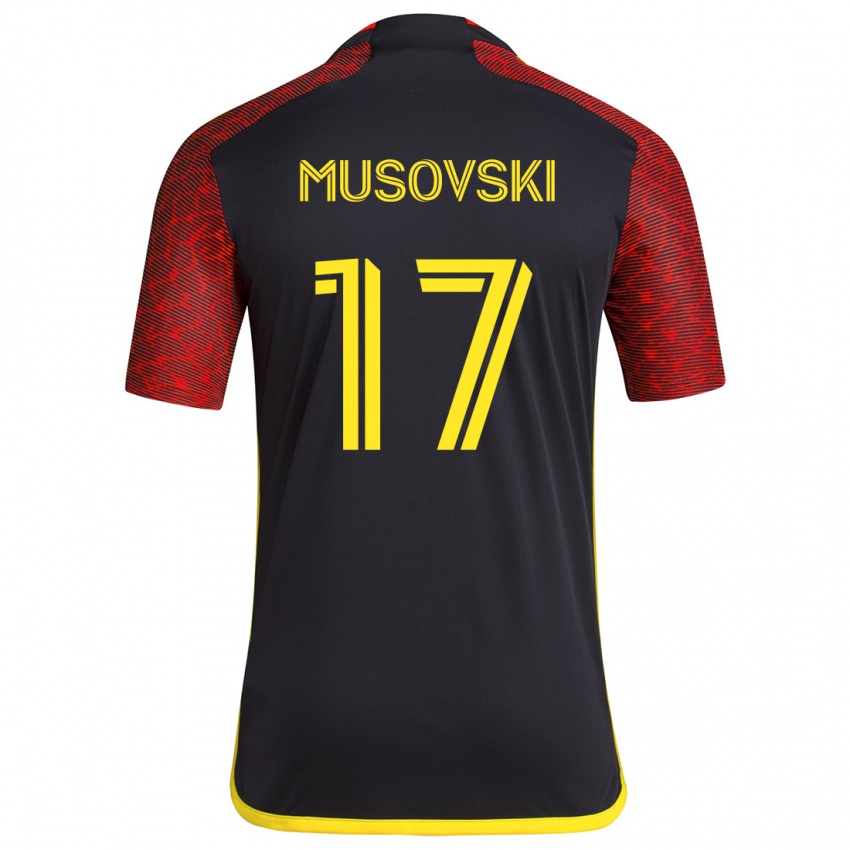 Niño Camiseta Danny Musovski #17 Negro Rojo 2ª Equipación 2024/25 La Camisa México