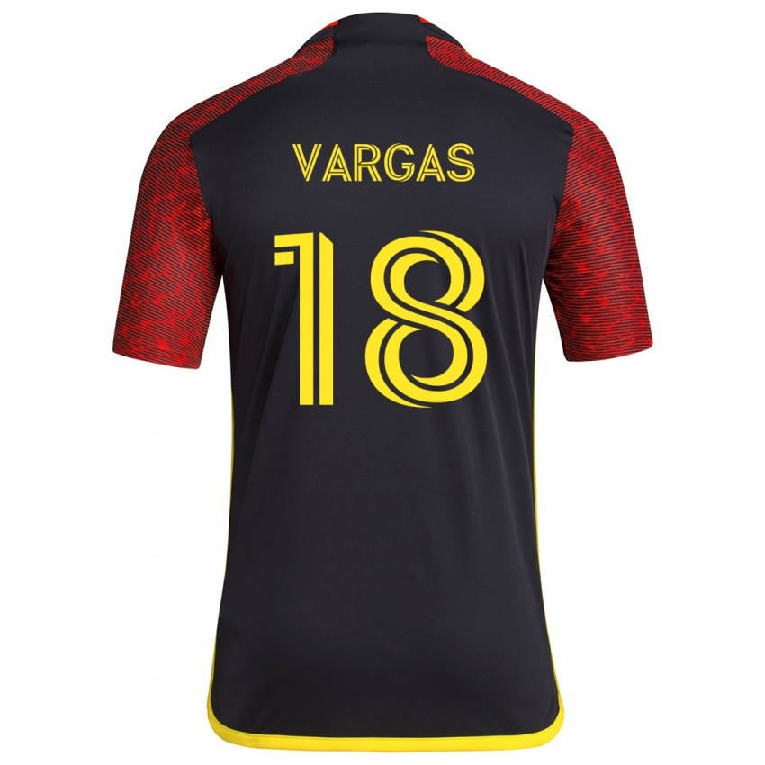 Niño Camiseta Obed Vargas #18 Negro Rojo 2ª Equipación 2024/25 La Camisa México