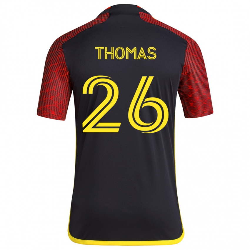 Niño Camiseta Andrew Thomas #26 Negro Rojo 2ª Equipación 2024/25 La Camisa México