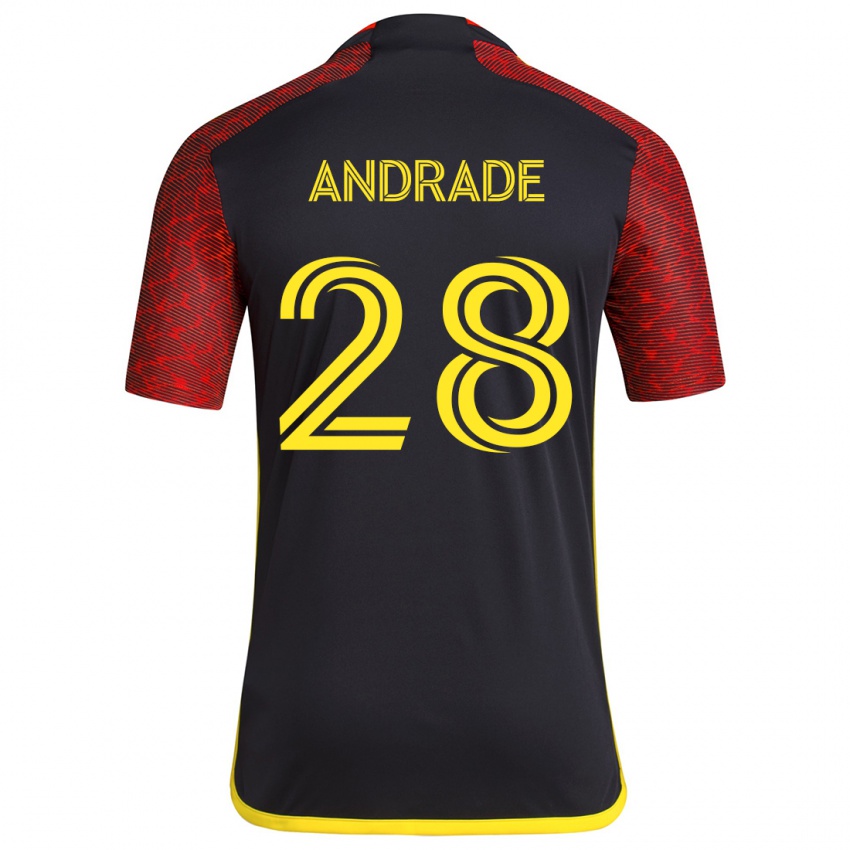 Niño Camiseta Yeimar Gómez Andrade #28 Negro Rojo 2ª Equipación 2024/25 La Camisa México