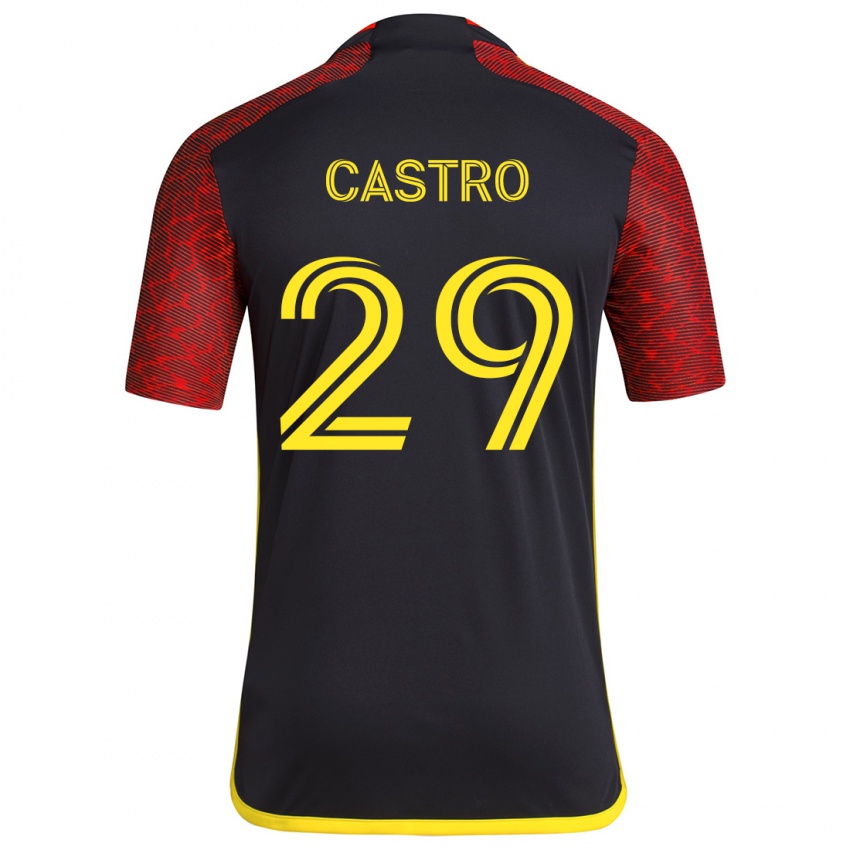 Niño Camiseta Jacob Castro #29 Negro Rojo 2ª Equipación 2024/25 La Camisa México