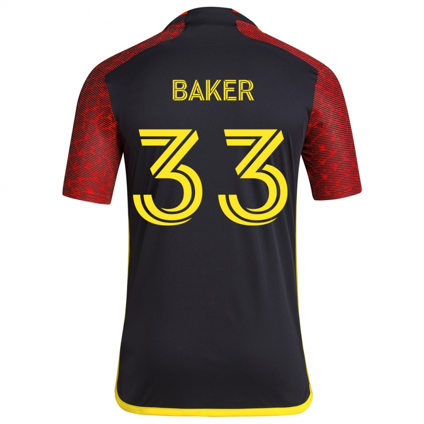 Niño Camiseta Cody Baker #33 Negro Rojo 2ª Equipación 2024/25 La Camisa México