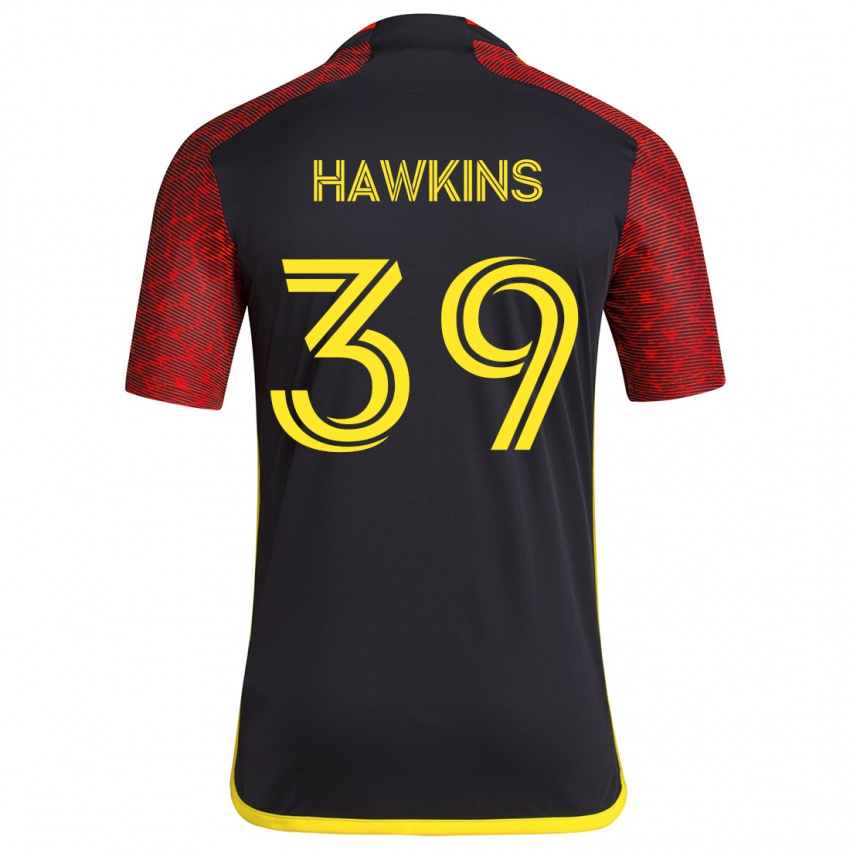 Niño Camiseta Stuart Hawkins #39 Negro Rojo 2ª Equipación 2024/25 La Camisa México