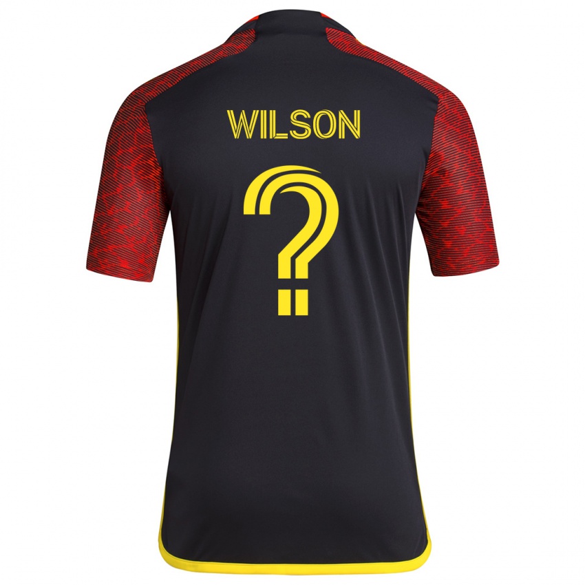 Niño Camiseta Trevor Wilson #0 Negro Rojo 2ª Equipación 2024/25 La Camisa México