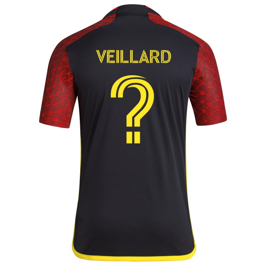 Niño Camiseta Etienne Veillard #0 Negro Rojo 2ª Equipación 2024/25 La Camisa México