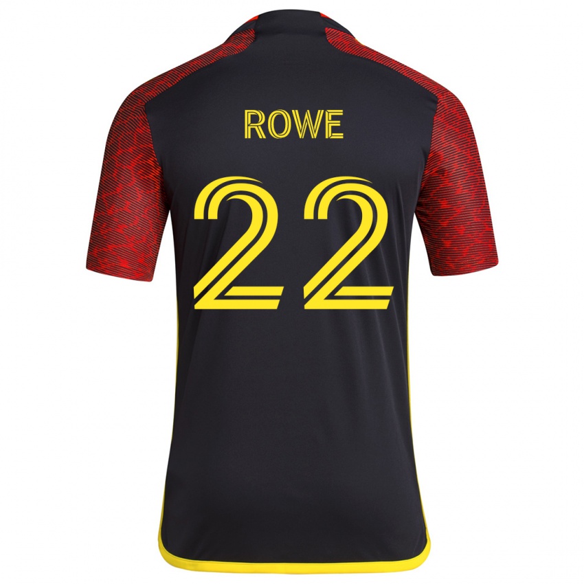 Niño Camiseta Kelyn Rowe #22 Negro Rojo 2ª Equipación 2024/25 La Camisa México