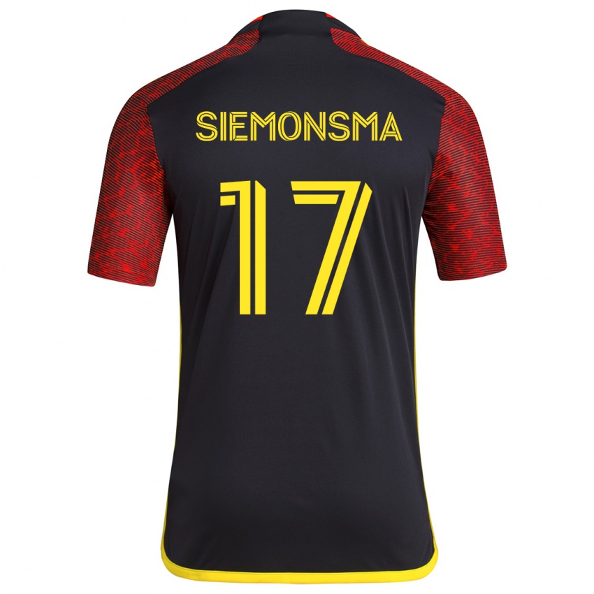 Niño Camiseta Sianna Siemonsma #17 Negro Rojo 2ª Equipación 2024/25 La Camisa México