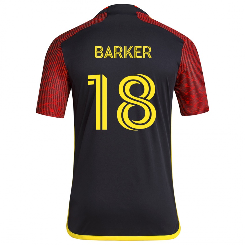 Niño Camiseta Alicia Barker #18 Negro Rojo 2ª Equipación 2024/25 La Camisa México