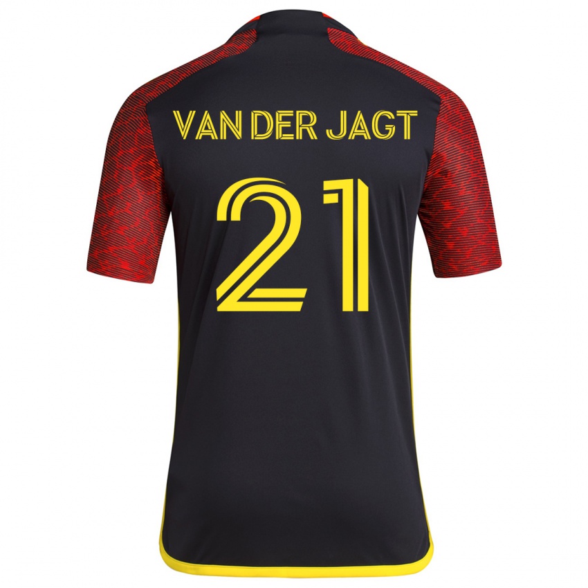 Niño Camiseta Olivia Van Der Jagt #21 Negro Rojo 2ª Equipación 2024/25 La Camisa México