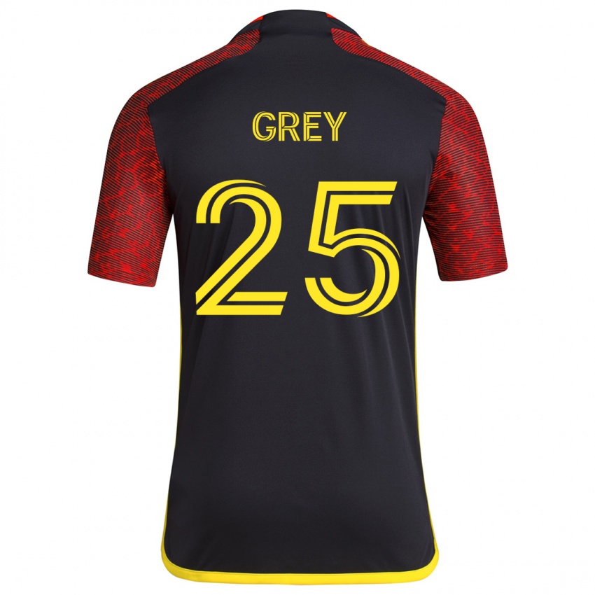 Niño Camiseta Mireya Grey #25 Negro Rojo 2ª Equipación 2024/25 La Camisa México