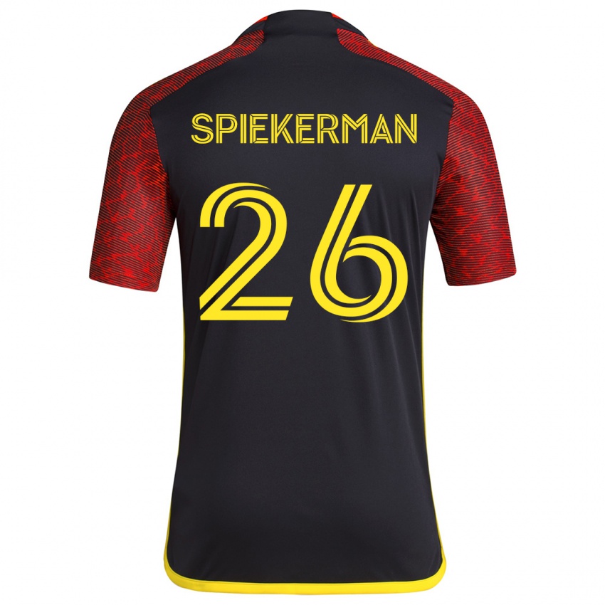 Niño Camiseta Stephanie Spiekerman #26 Negro Rojo 2ª Equipación 2024/25 La Camisa México