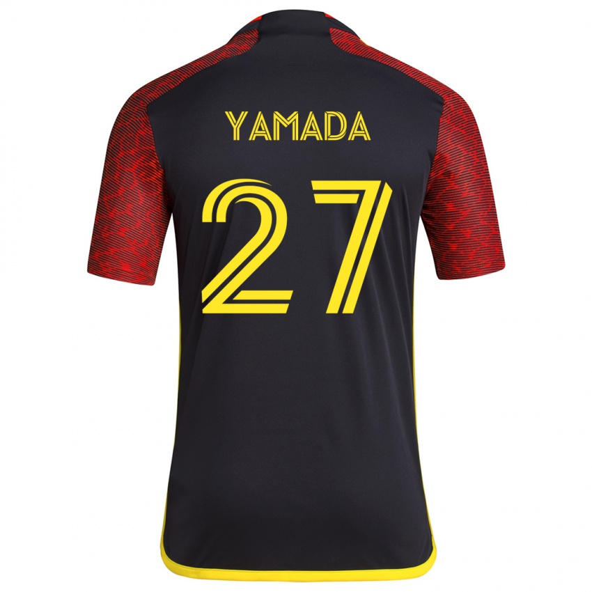 Niño Camiseta Hikari Yamada #27 Negro Rojo 2ª Equipación 2024/25 La Camisa México