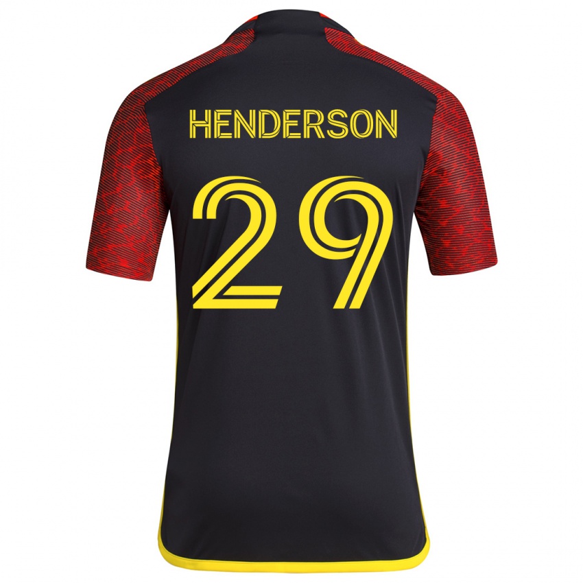 Niño Camiseta Anna Henderson #29 Negro Rojo 2ª Equipación 2024/25 La Camisa México