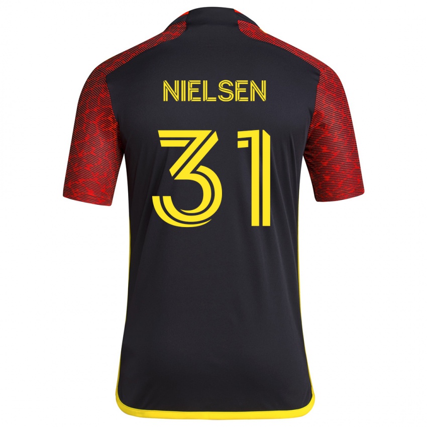 Niño Camiseta Madeline Nielsen #31 Negro Rojo 2ª Equipación 2024/25 La Camisa México