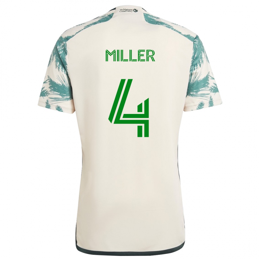 Niño Camiseta Kamal Miller #4 Beige Marrón 2ª Equipación 2024/25 La Camisa México