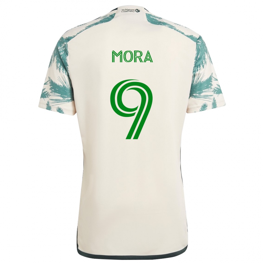 Niño Camiseta Felipe Mora #9 Beige Marrón 2ª Equipación 2024/25 La Camisa México