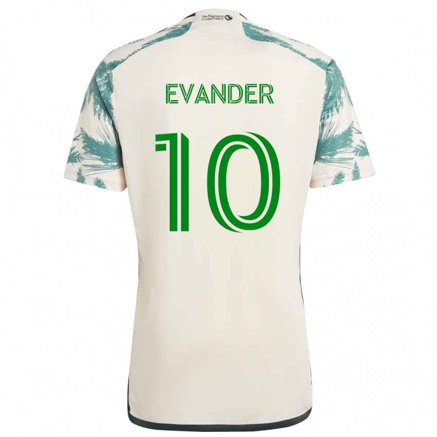 Niño Camiseta Evander #10 Beige Marrón 2ª Equipación 2024/25 La Camisa México